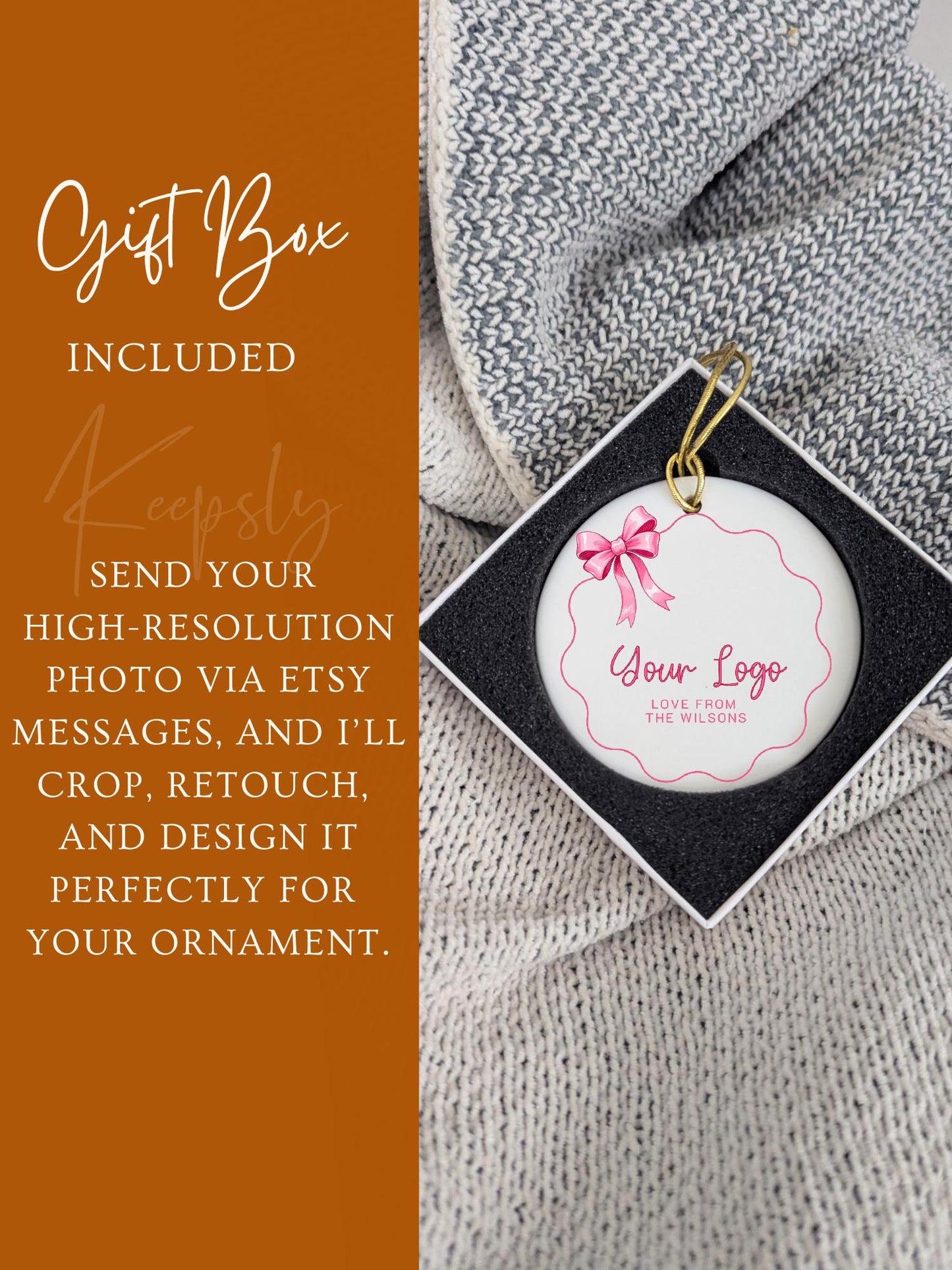 Custom Logo Ornament • Business Logo Gift • Personalized Company Ornament • Brand Keepsake • Corporate Holiday Gift