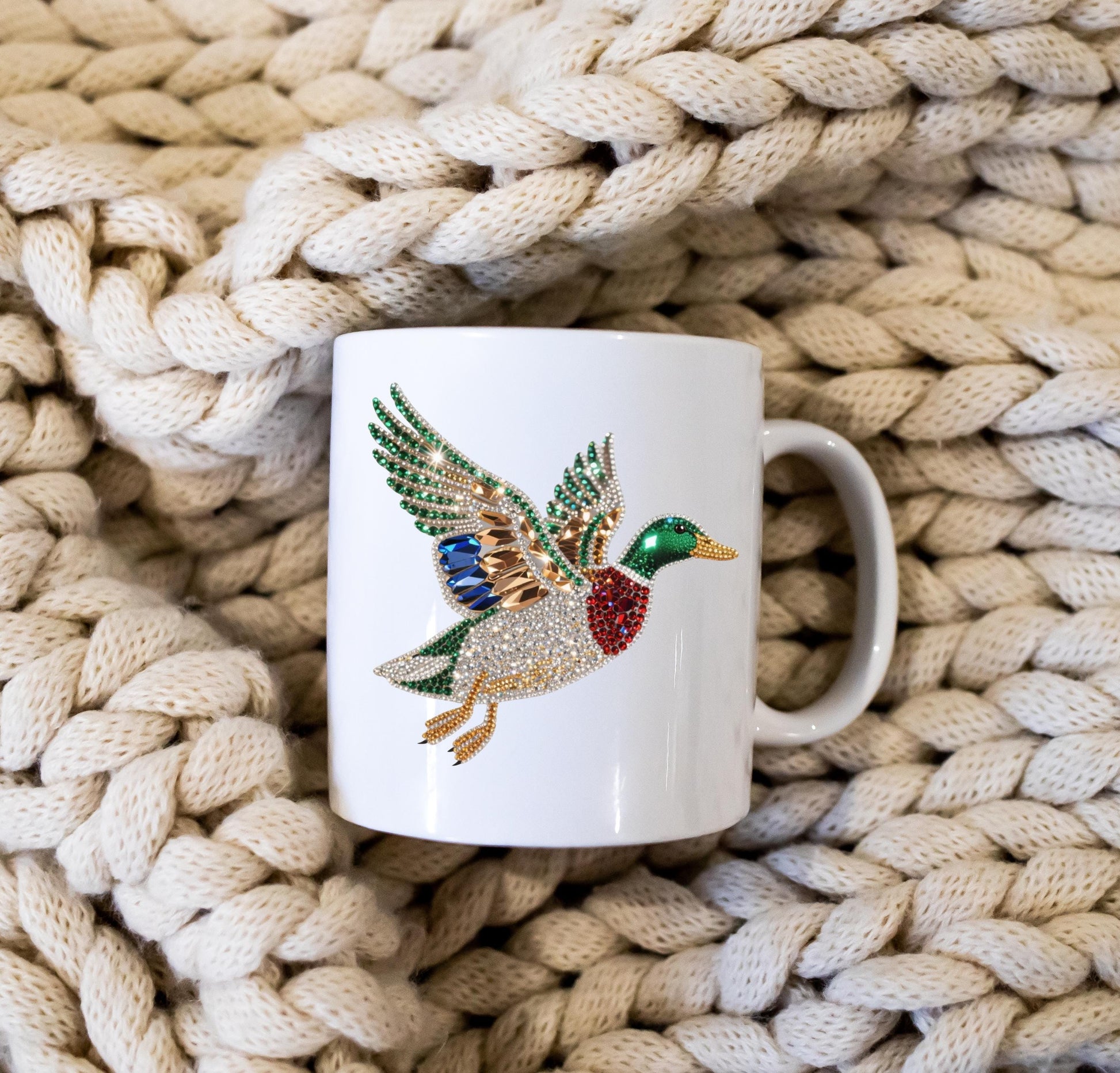 Rhinestone Duck PNG • T-Shirt Mug Sublimation Sparkly Bird Graphic