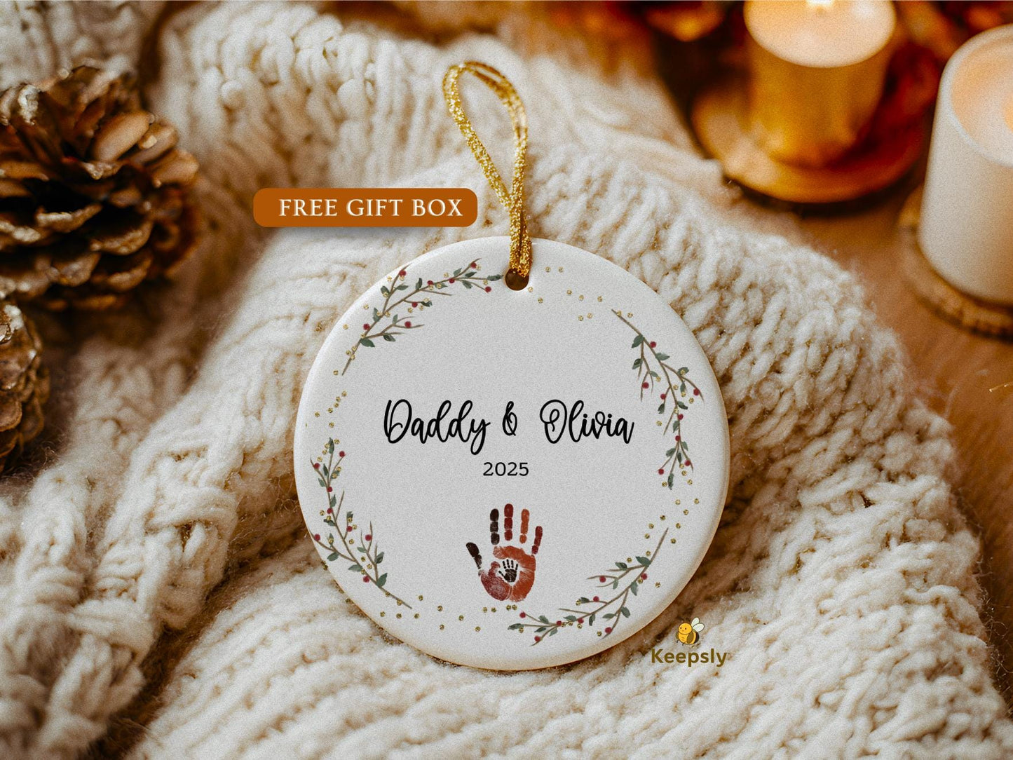 Custom Dad Ornament: Personalized Daddy & Me Ornament • New Dad Family Keepsake