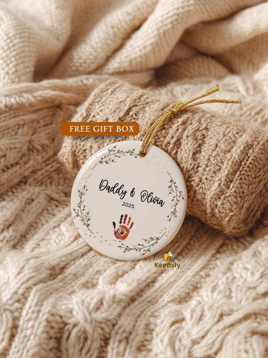 Custom Dad Ornament: Personalized Daddy & Me Ornament • New Dad Family Keepsake