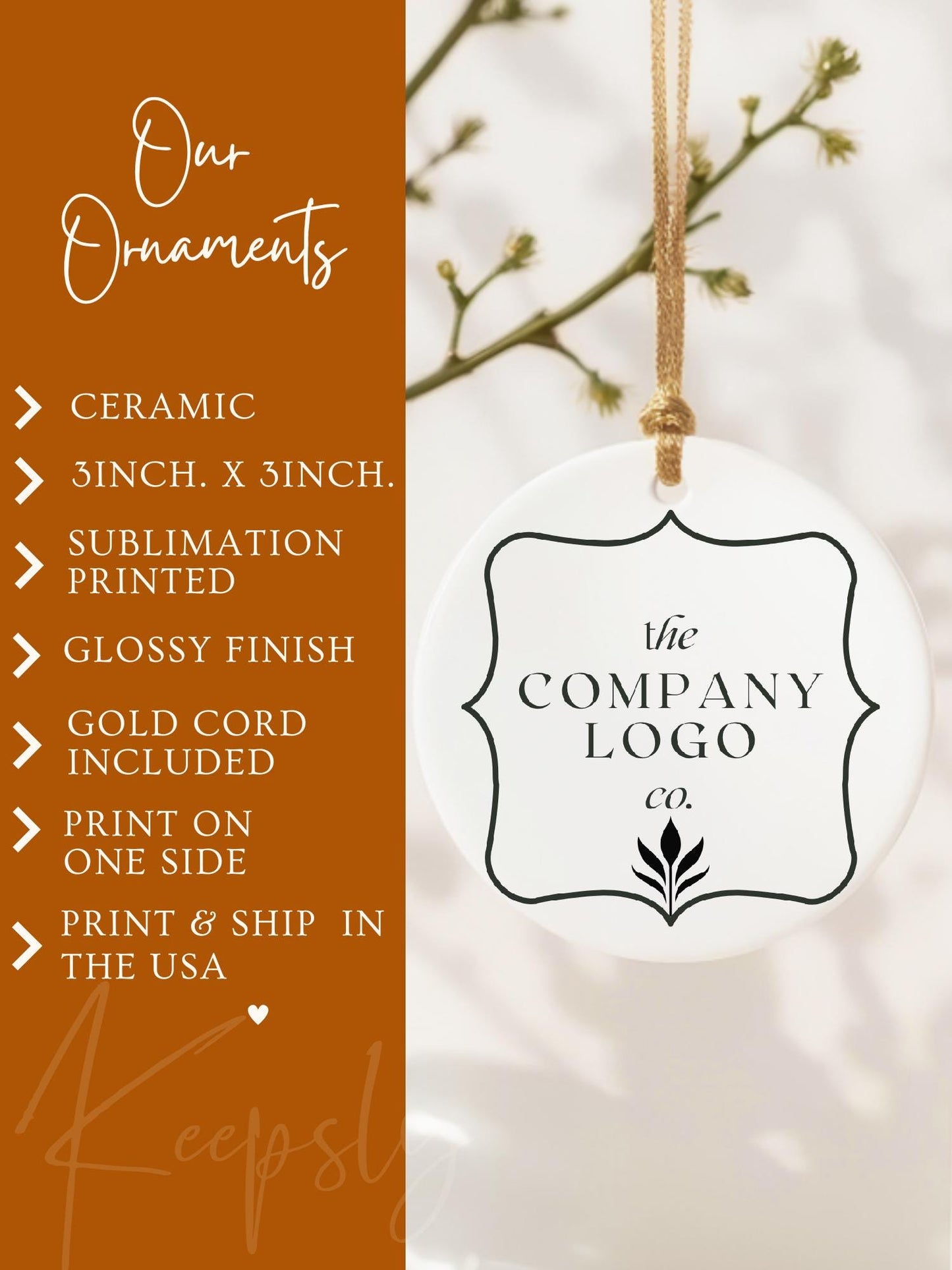 Custom Logo Ornament • Business Logo Gift • Personalized Company Ornament • Brand Keepsake • Corporate Holiday Gift