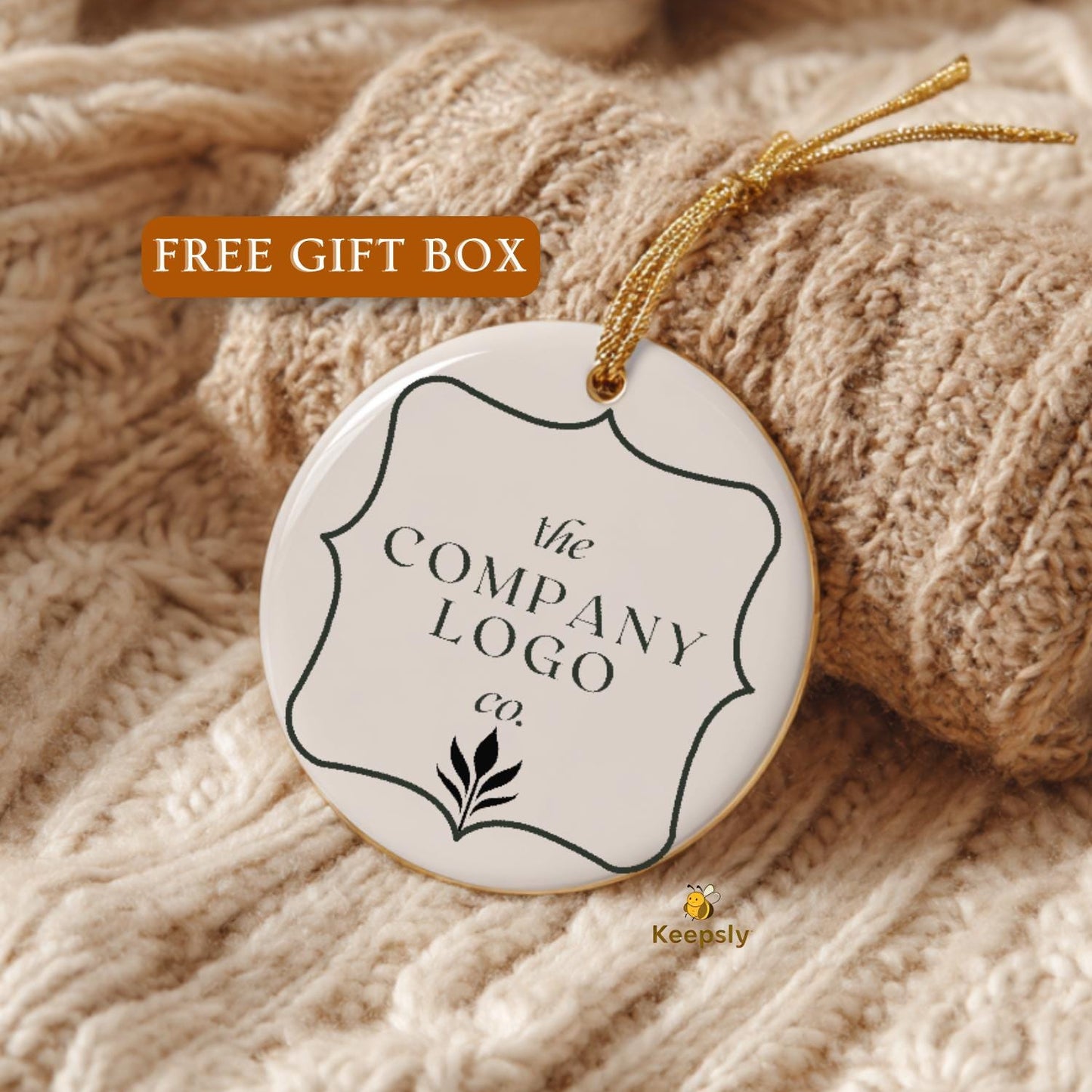 Custom Logo Ornament • Business Logo Gift • Personalized Company Ornament • Brand Keepsake • Corporate Holiday Gift