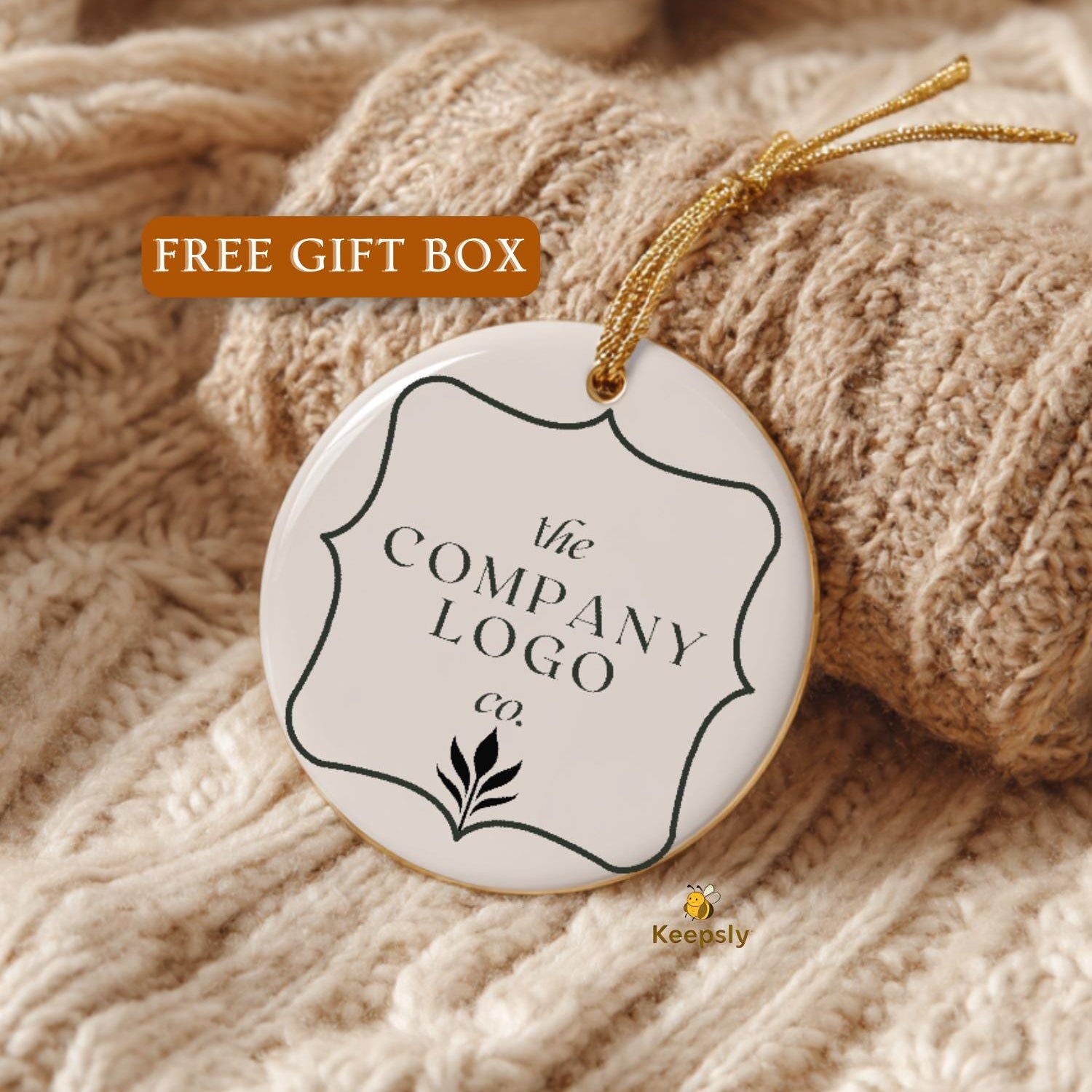 Custom Logo Ornament • Business Logo Gift • Personalized Company Ornament • Brand Keepsake • Corporate Holiday Gift