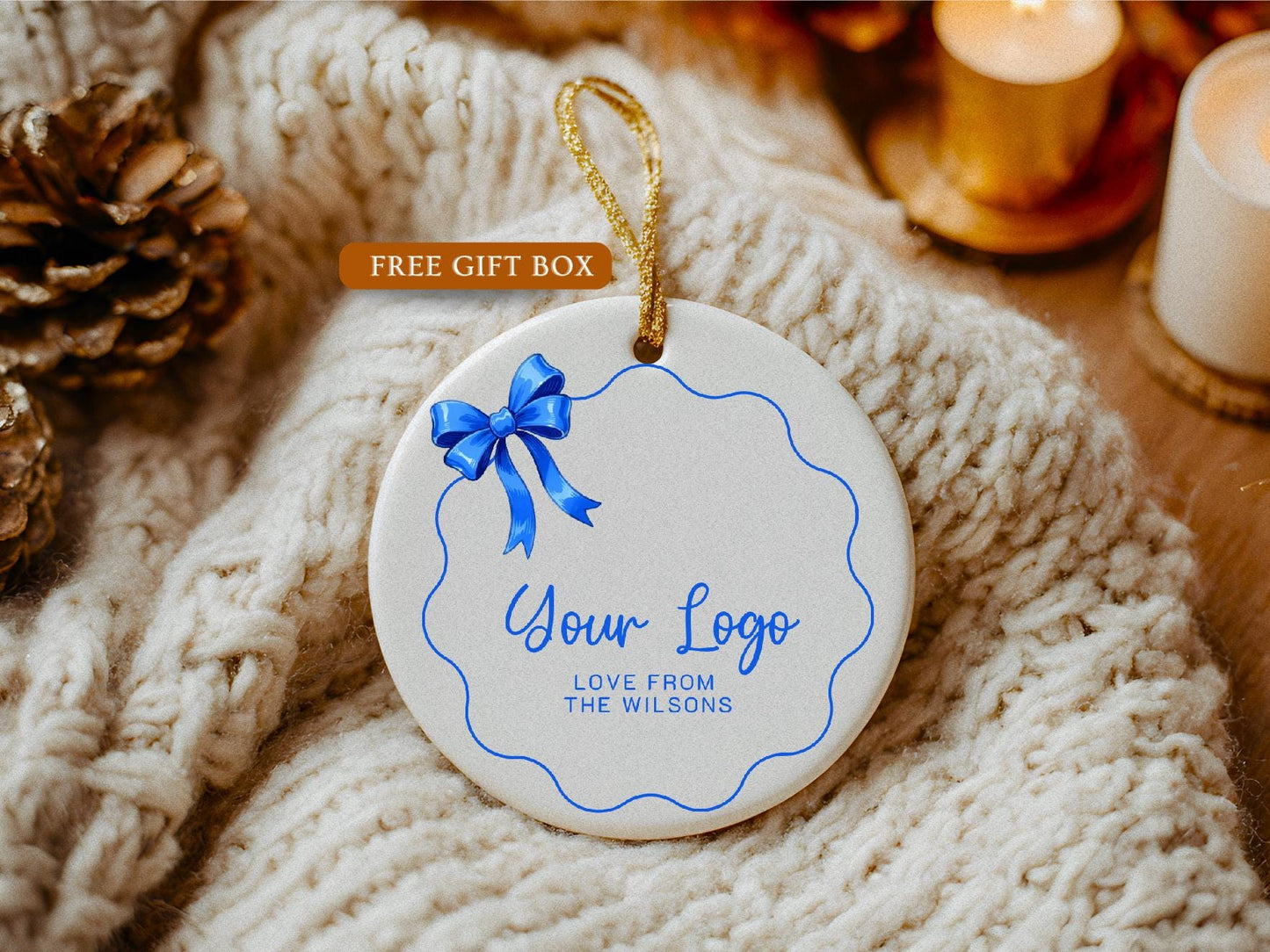 Custom Logo Ornament • Business Logo Gift • Personalized Company Ornament • Brand Keepsake • Corporate Holiday Gift
