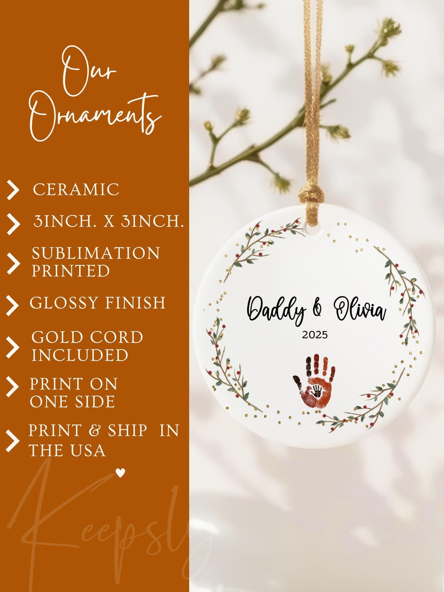 Custom Dad Ornament: Personalized Daddy & Me Ornament • New Dad Family Keepsake