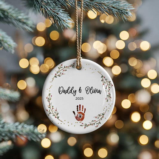 Custom Dad Ornament: Personalized Daddy & Me Ornament • New Dad Family Keepsake