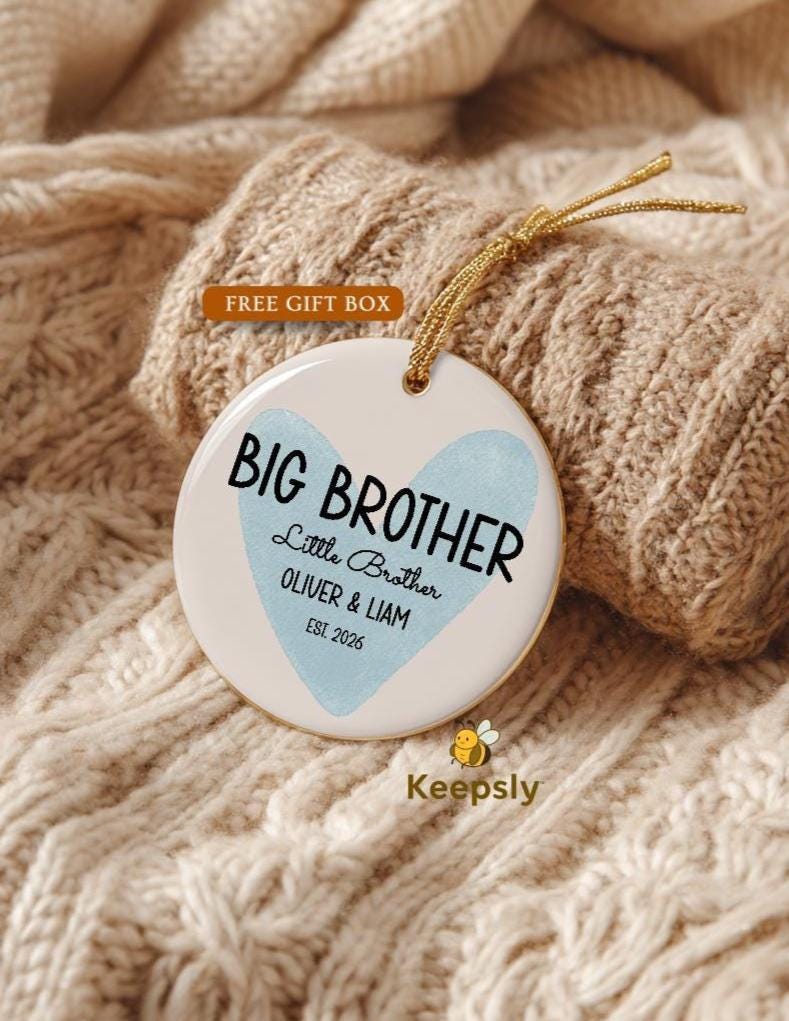 Personalized Big Brother Ornament • Sibling Announcement Gift
