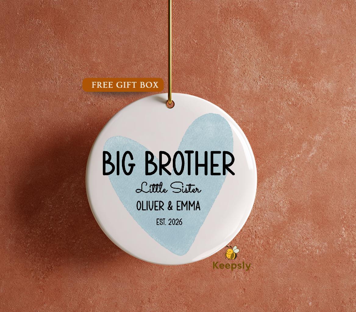 Personalized Big Brother Ornament • Sibling Announcement Gift
