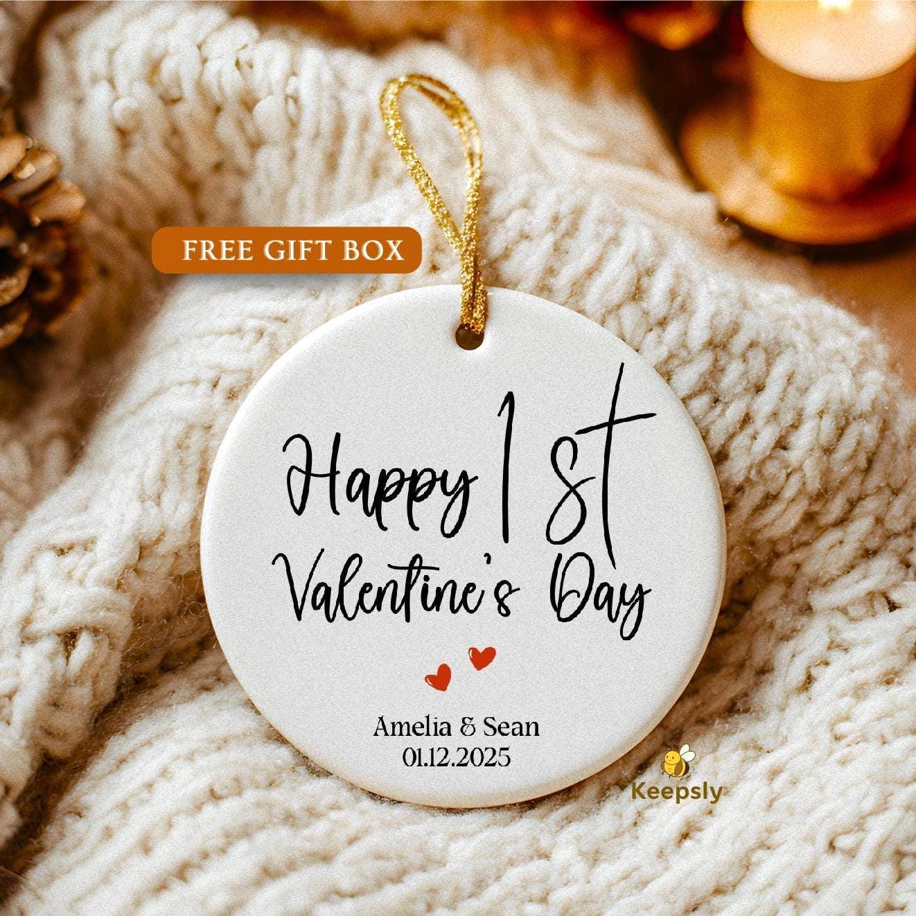 First Anniversary Ornament, Wedding Keepsake Gift