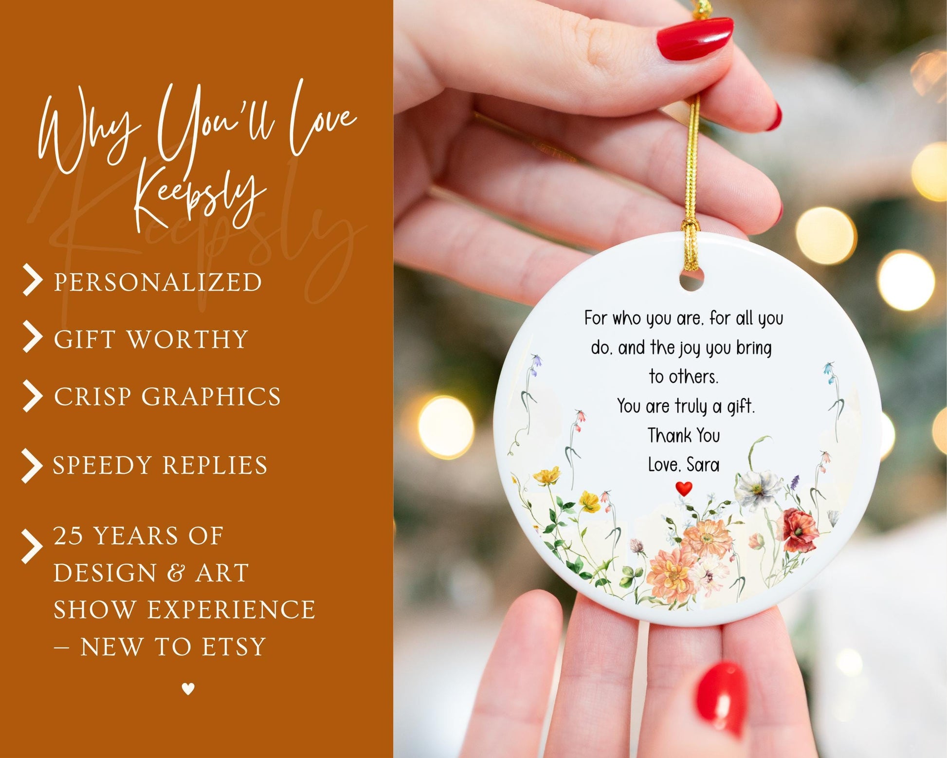Baby in Bloom Ornament, Floral Pregnancy Keepsake, Personalized New Baby Gift, Wildflower Nursery Decor