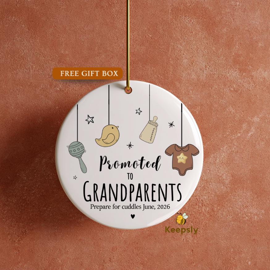 Personalized Grandparents Ornament, Pregnancy Announcement Gift