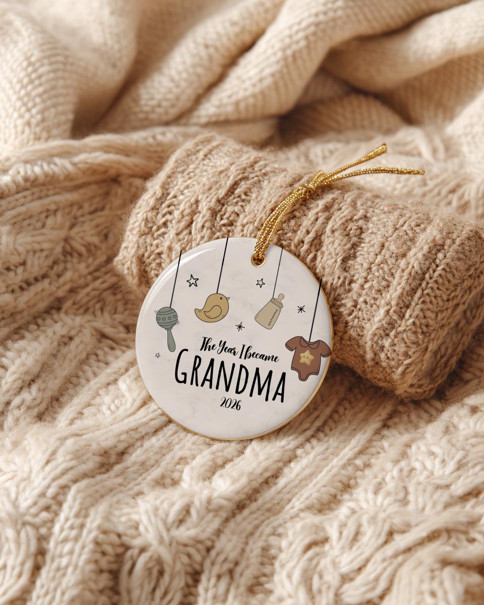 New Grandma Ornament: The Year I Became Grandmother, First Time Gigi Ornament Grandparents Keepsake