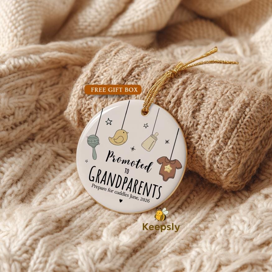 Personalized Grandparents Ornament, Pregnancy Announcement Gift