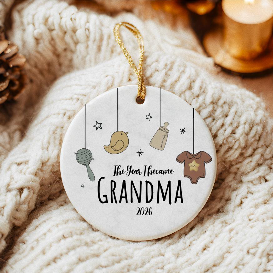 New Grandma Ornament: The Year I Became Grandmother, First Time Gigi Ornament Grandparents Keepsake
