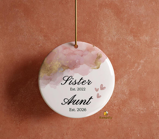 Personalized Sister Auntie Christmas Ornament, Pregnancy Announcement Keepsake Promoted to