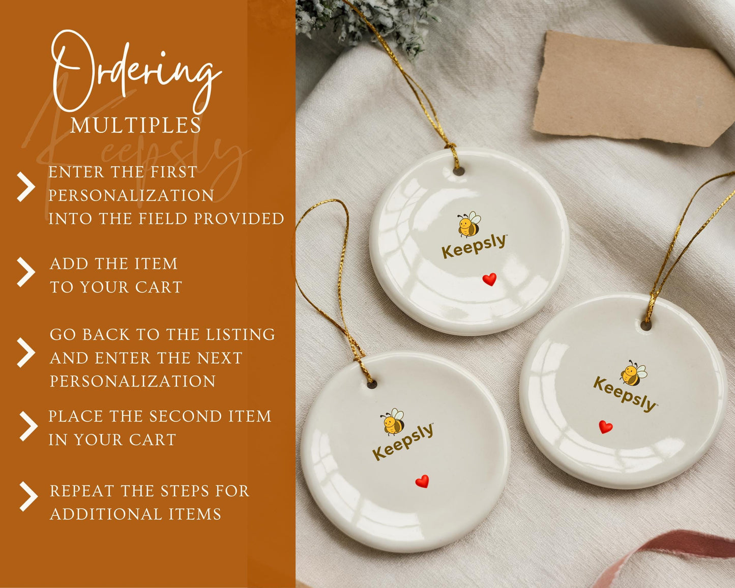 Owl Christmas Ornament, Kids Ornament, Personalized Porcelain Baby Girl Keepsake