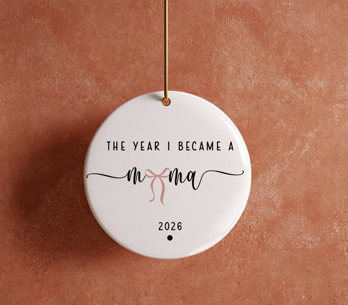 The Year I Became a Mama Ornament, Minimalist First Time Mom Gift