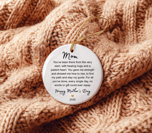 Sentimental Gift for Mom from Daughter, Personalized Poem Ornament, First Mother's Day 2026 Keepsake