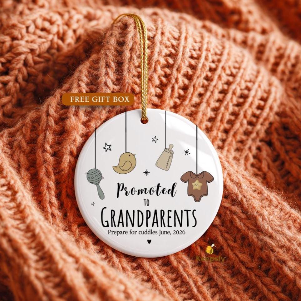 New Grandma Ornament: The Year I Became Grandmother, First Time Gigi Ornament Grandparents Keepsake