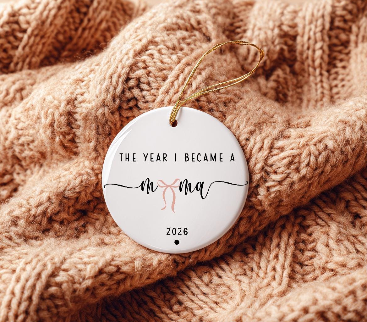 The Year I Became a Mama Ornament, Minimalist First Time Mom Gift