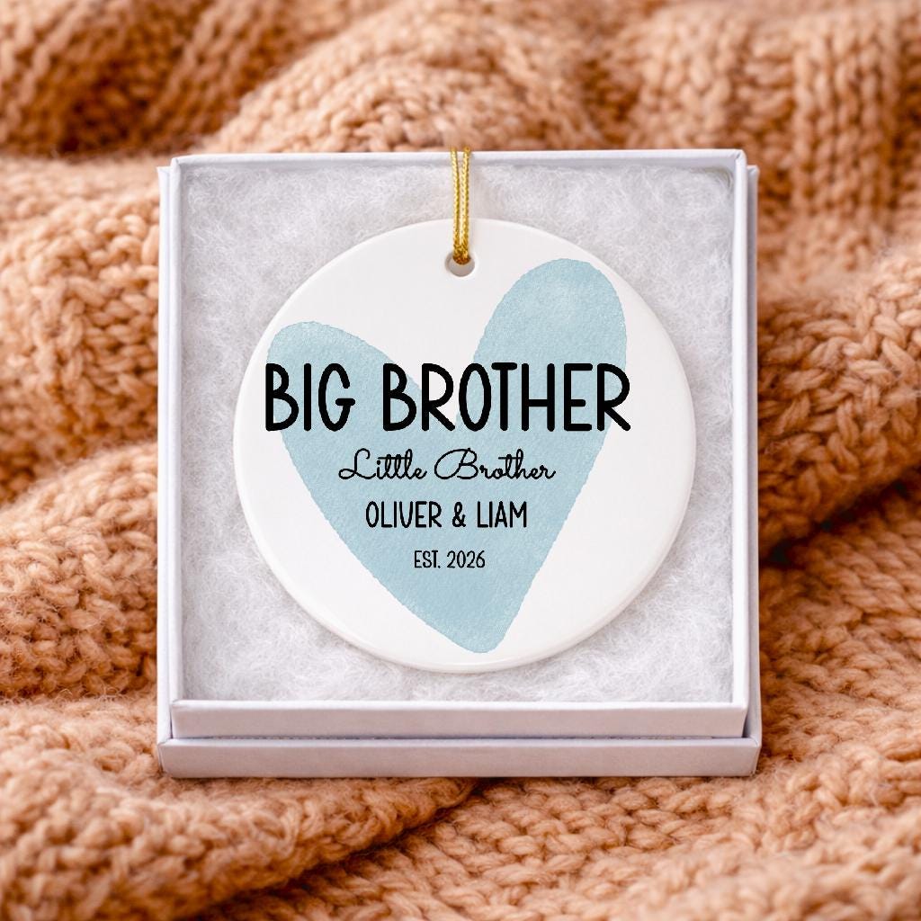 Personalized Big Brother Ornament • Sibling Announcement Gift