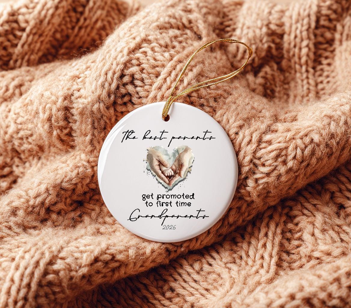 First Time Grandparents Gifts Promoted to Grandma Grandpa Ornament 2026, Grandchild Reveal Keepsake