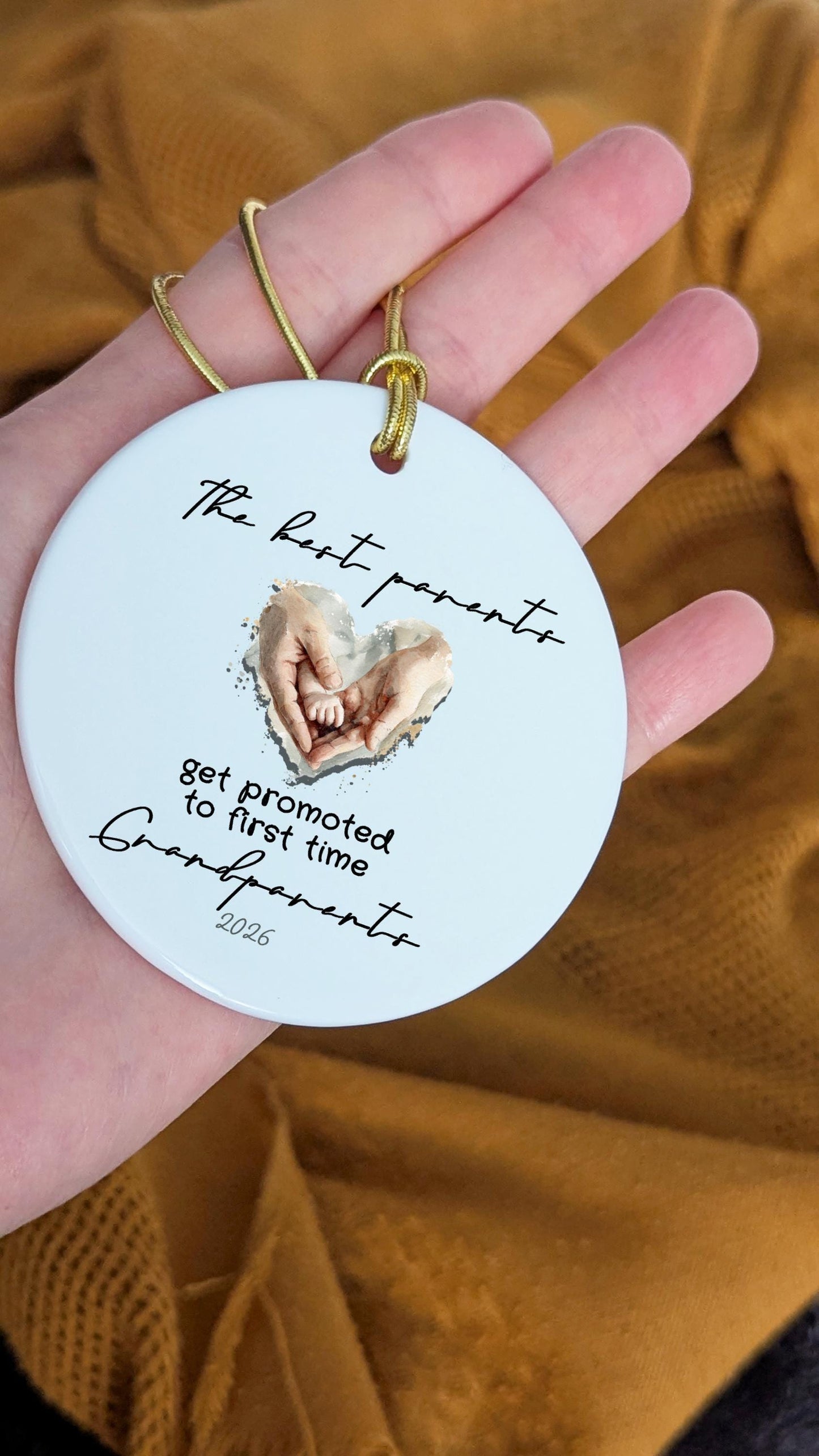 First Time Grandparents Gifts Promoted to Grandma Grandpa Ornament 2026, Grandchild Reveal Keepsake