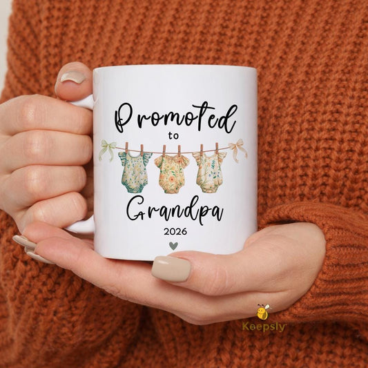 Pregnancy Announcement Grandparents, Promoted to Grandma, Personalized Baby Reveal Watercolor Boho Keepsake