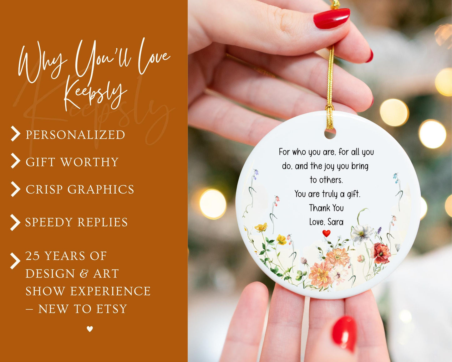 Owl Christmas Ornament, Kids Ornament, Personalized Porcelain Baby Girl Keepsake