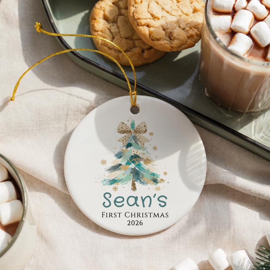 Baby's First Christmas Ornament 2026, Custom Name Baby Boy Shower Gift, Personalized New Parents