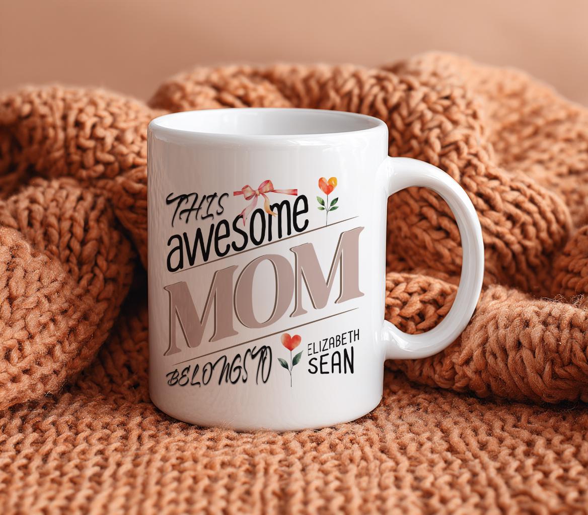 Mom Mug with Names, Mama Cup, Mother's Day Gift Coffee 2026 Mommy to Be