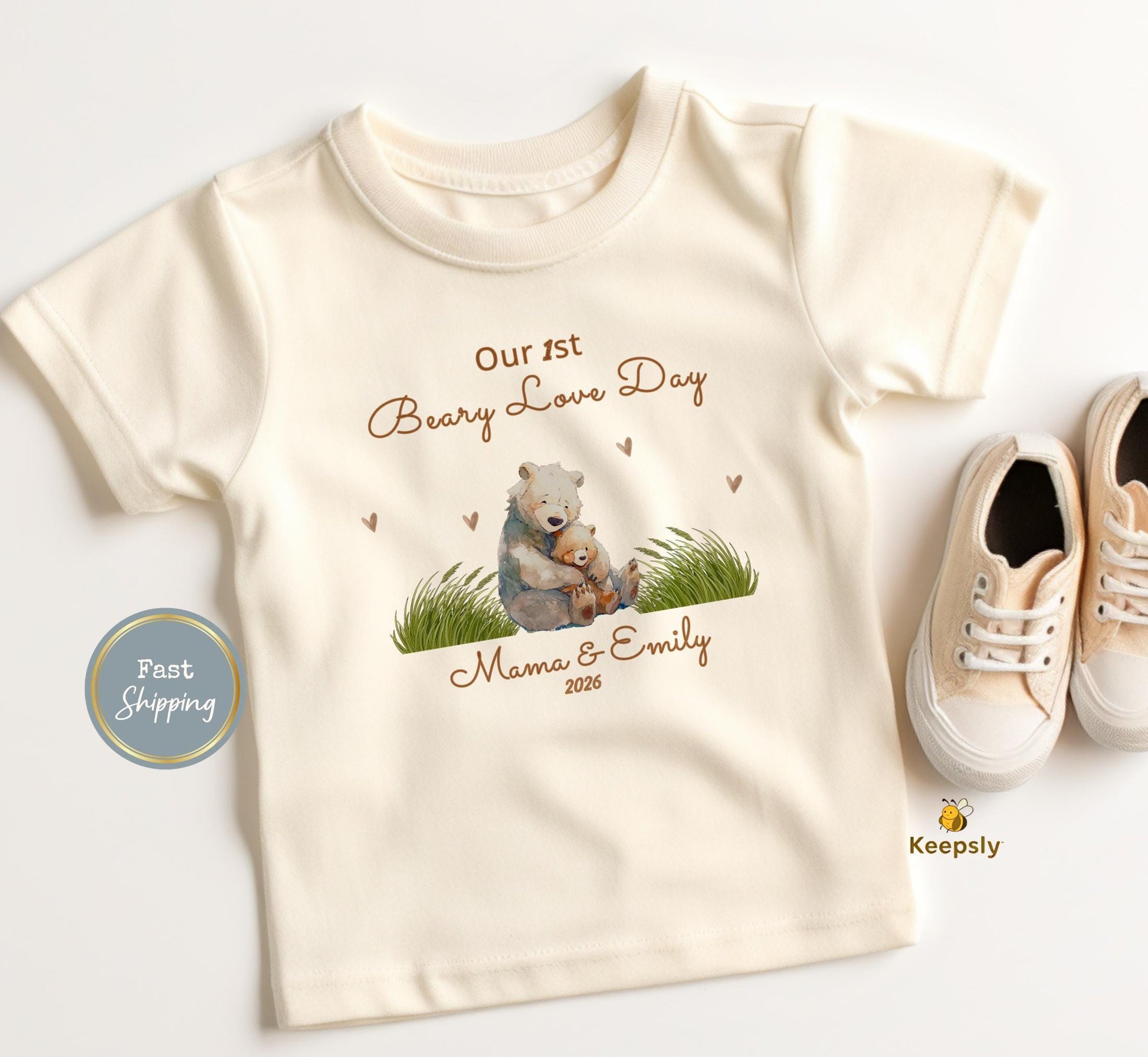 Custom Bear Family Matching Shirts, Mama Papa Baby Onesie Set, Pregnancy Reveal Woodland Gift
