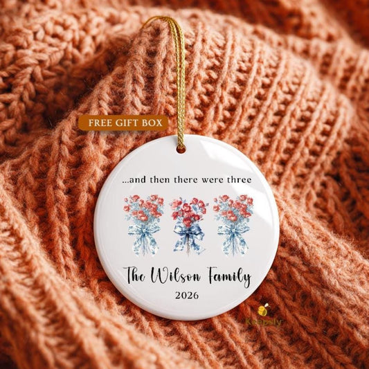 Personalized Family Ornament • Pregnancy Announcement Ornament • Baby Coming Soon Expecting Parents Gift