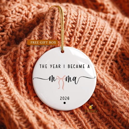 The Year I Became a Mama Ornament, Minimalist First Time Mom Gift