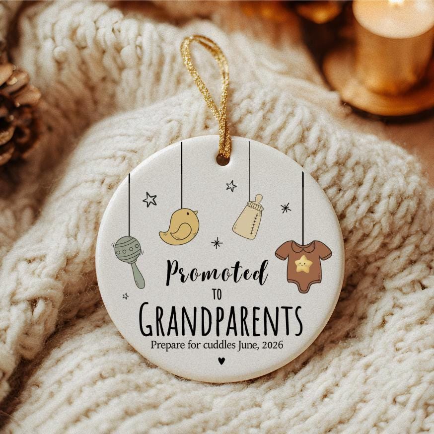 Personalized Grandparents Ornament, Pregnancy Announcement Gift