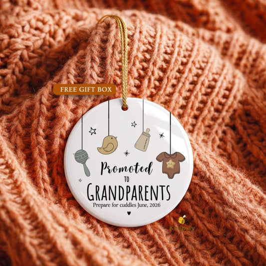 Personalized Grandparents Ornament, Pregnancy Announcement Gift