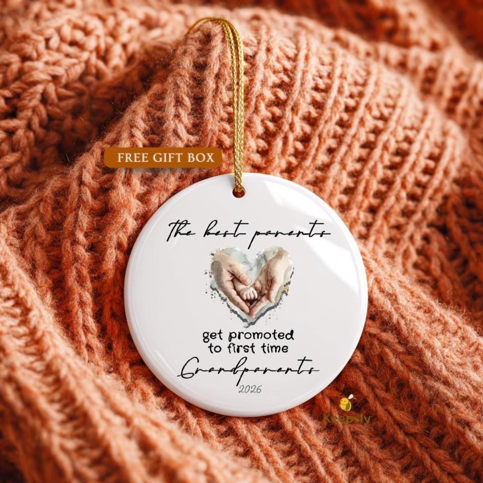 First Time Grandparents Gifts Promoted to Grandma Grandpa Ornament 2026, Grandchild Reveal Keepsake