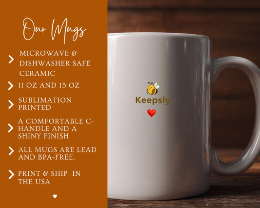 Personalized Auntie Mug, Striped Heart Coffee Cup,