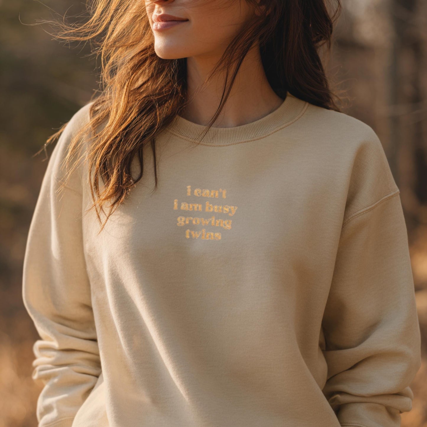 Twins Mom Embroidery Sweatshirt, Twin Pregnancy Announcement, Minimalist Busy Mama Gift