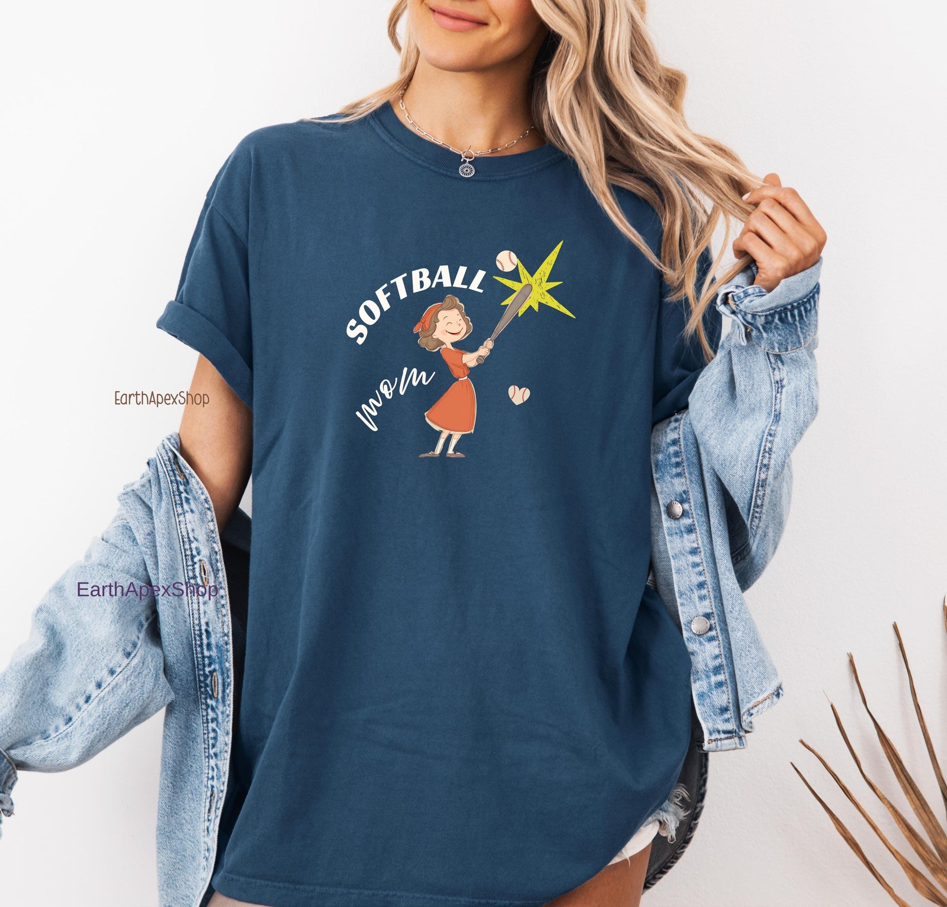 Funny Softball Mom Shirt, Sport Mama Comfort Colors Tee, Gameday Women Tshirts Retro