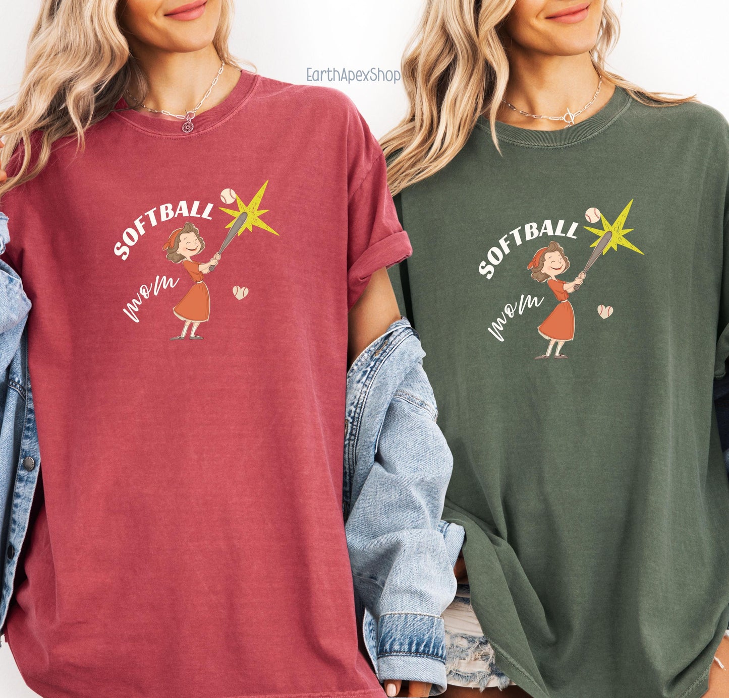 Funny Softball Mom Shirt, Sport Mama Comfort Colors Tee, Gameday Women Tshirts Retro