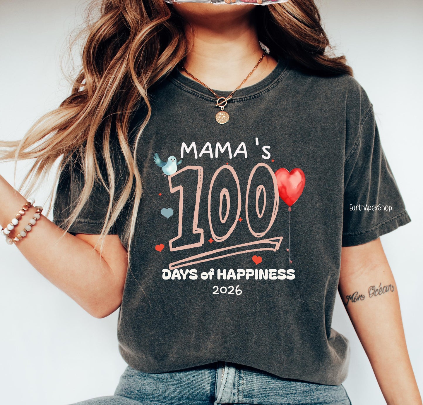 100 Days of Motherhood Shirt, Korean New Mom Milestone Postpartum Gift