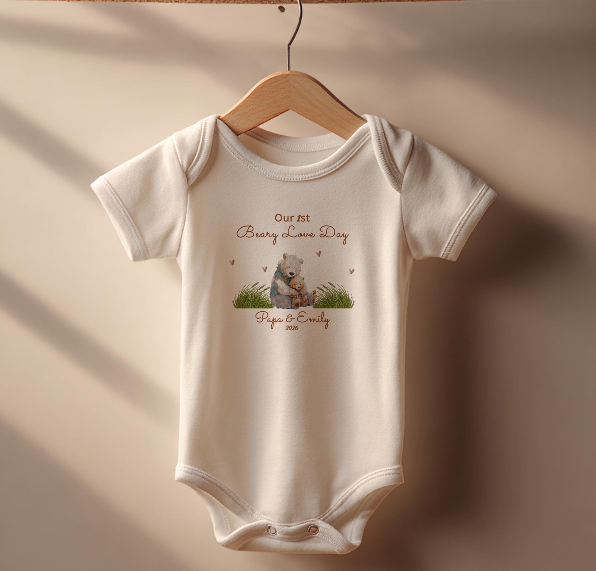 Custom Bear Family Matching Shirts, Mama Papa Baby Onesie Set, Pregnancy Reveal Woodland Gift