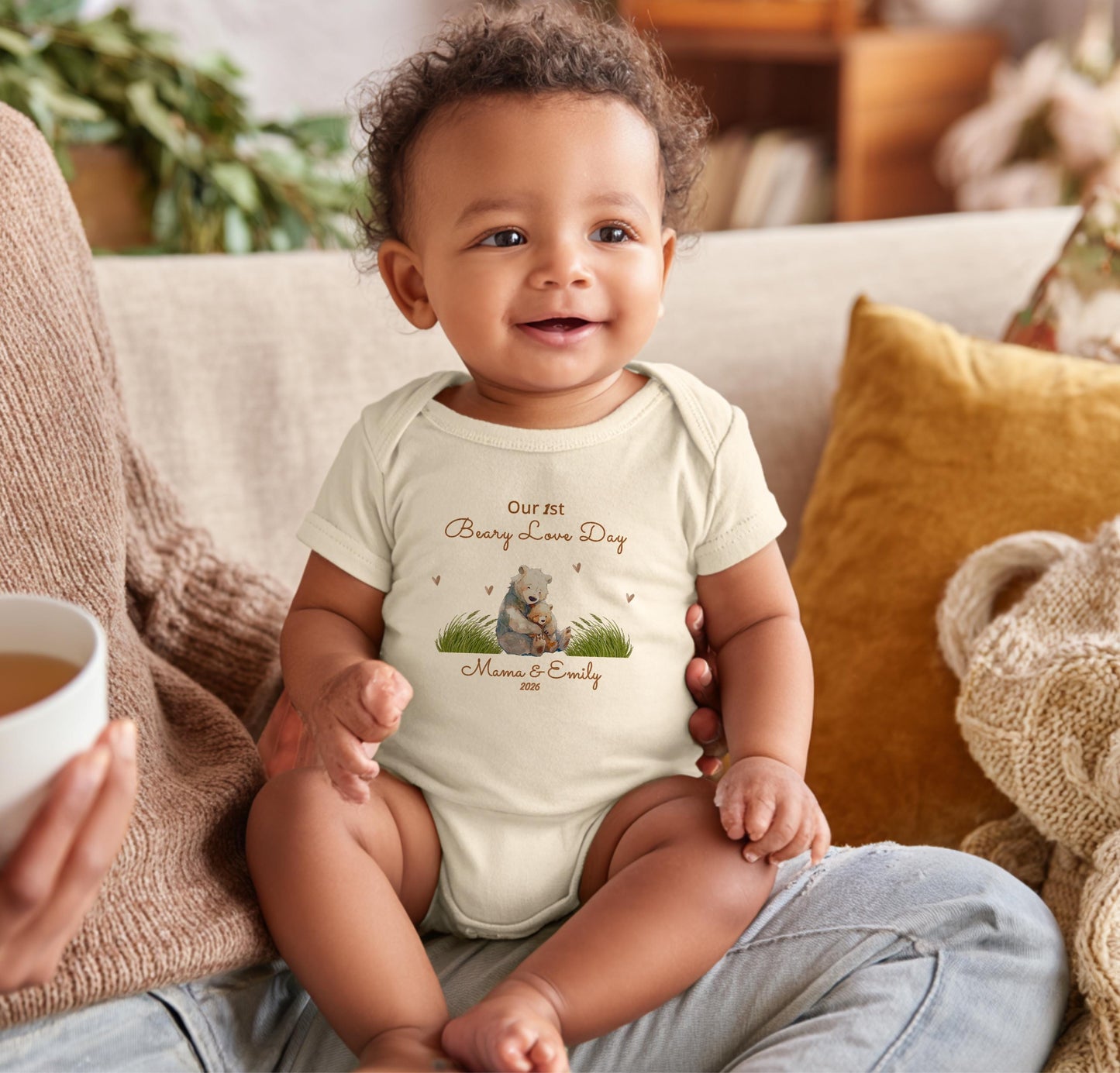 Custom Bear Family Matching Shirts, Mama Papa Baby Onesie Set, Pregnancy Reveal Woodland Gift
