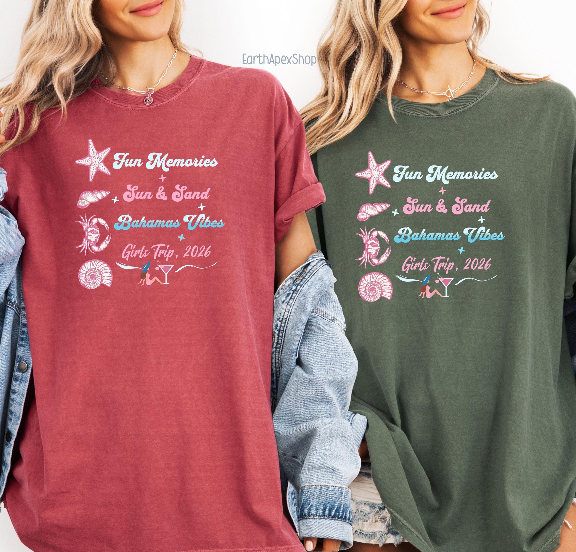 Girls Trip Shirt Personalized, Comfort Colors Custom Name Vacation Tshirt, Matching Beach Trip Tee