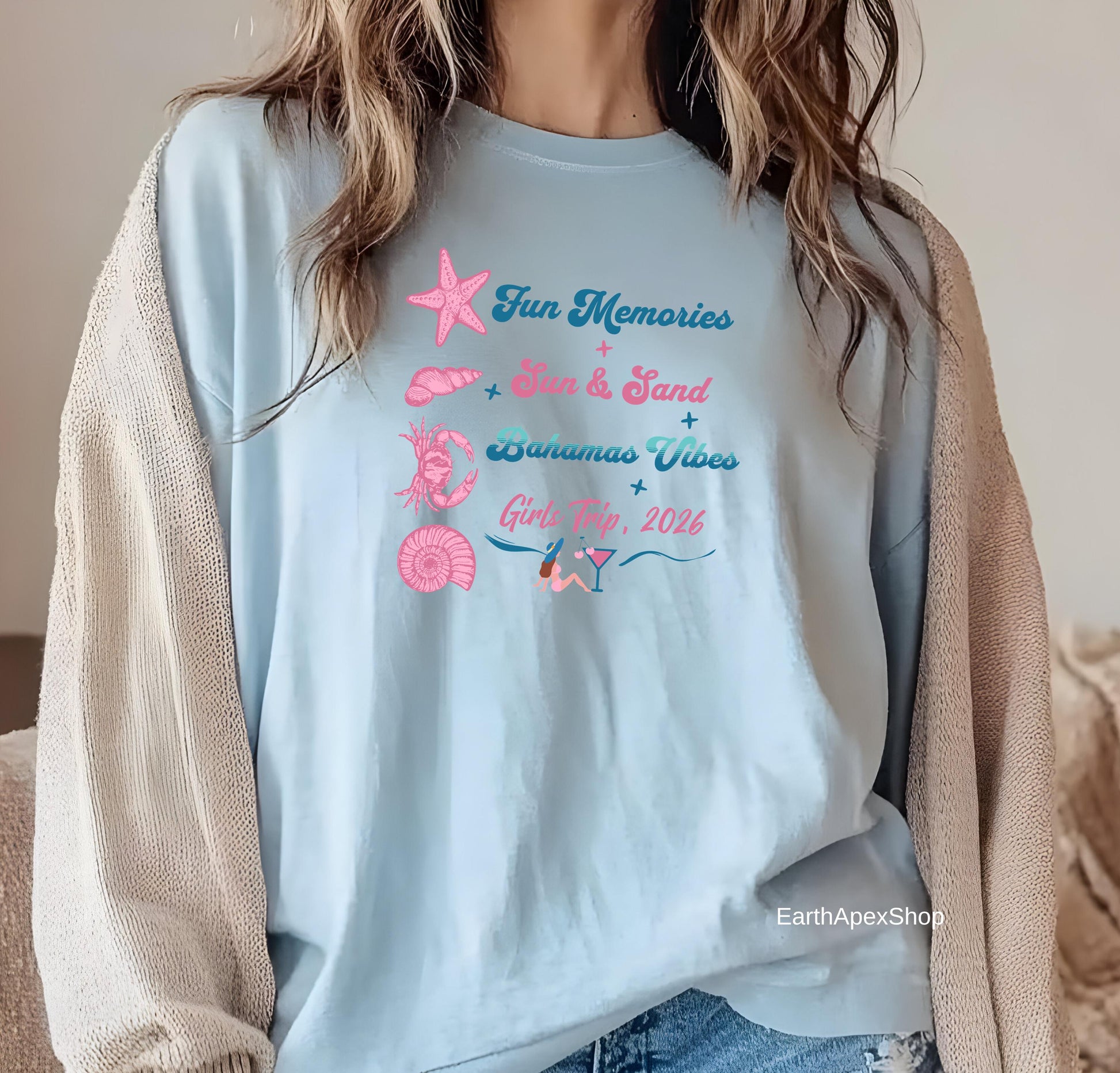 Girls Trip Shirt Personalized, Comfort Colors Custom Name Vacation Tshirt, Matching Beach Trip Tee