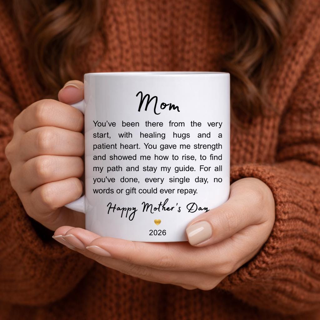 Personalized Poem Mug for Mom, Custom Sweet Text Coffee Cup from Children