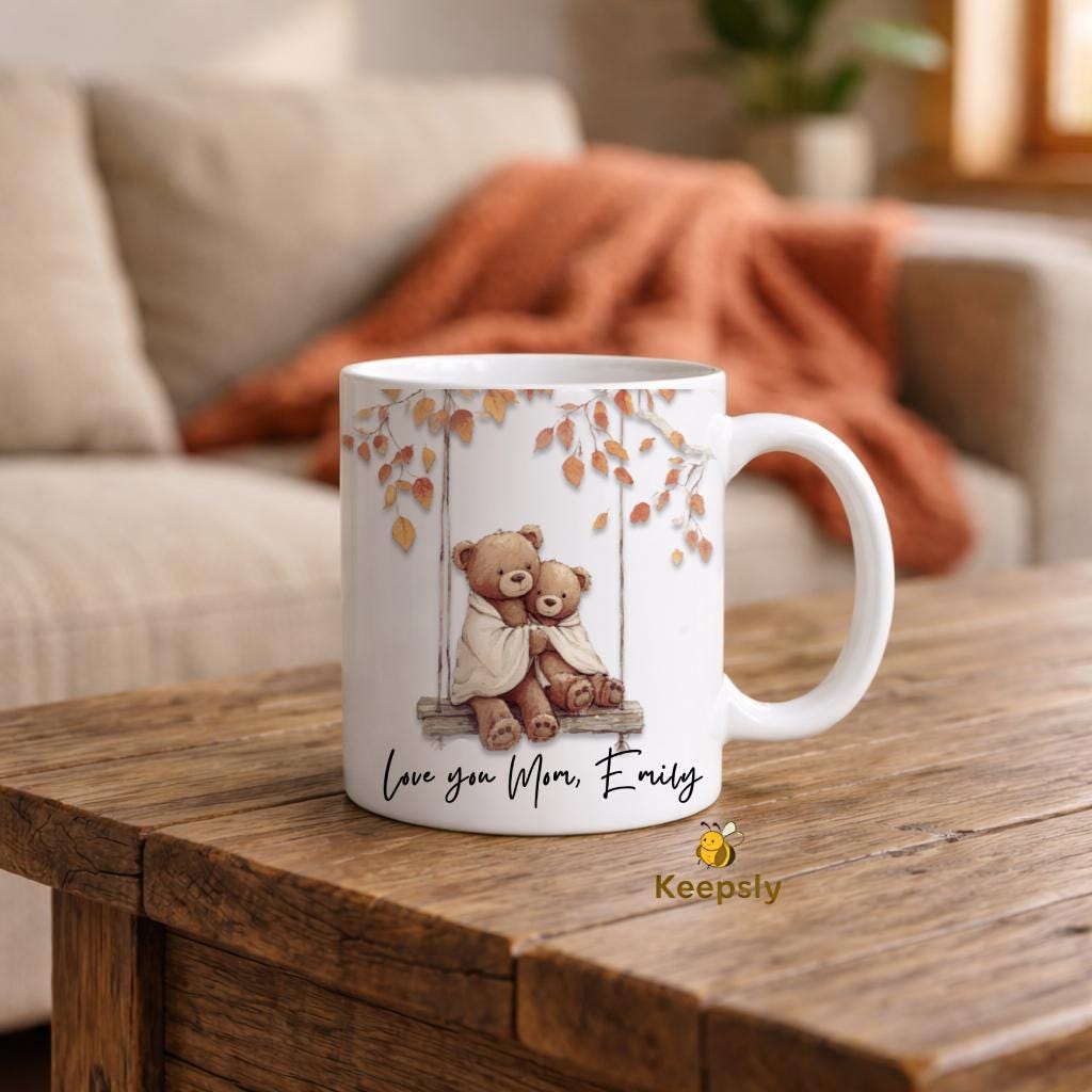 Personalized Mama Bear Mug, Custom Family Coffee Cup from Children
