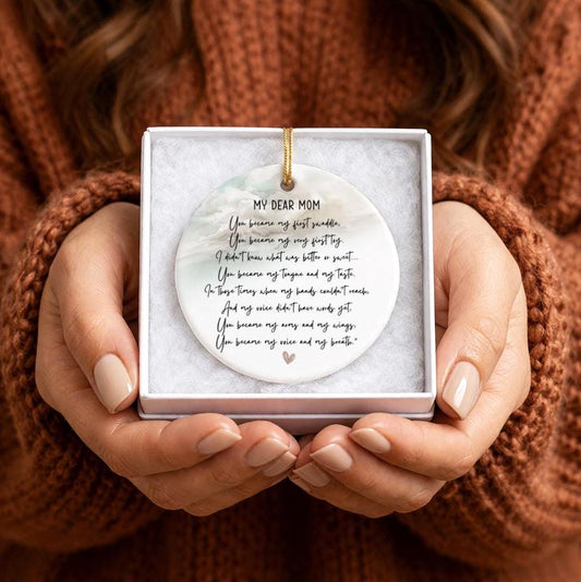 Mom Ornament, New Mom Sentimental Gift, First Swaddle Milestone Keepsake