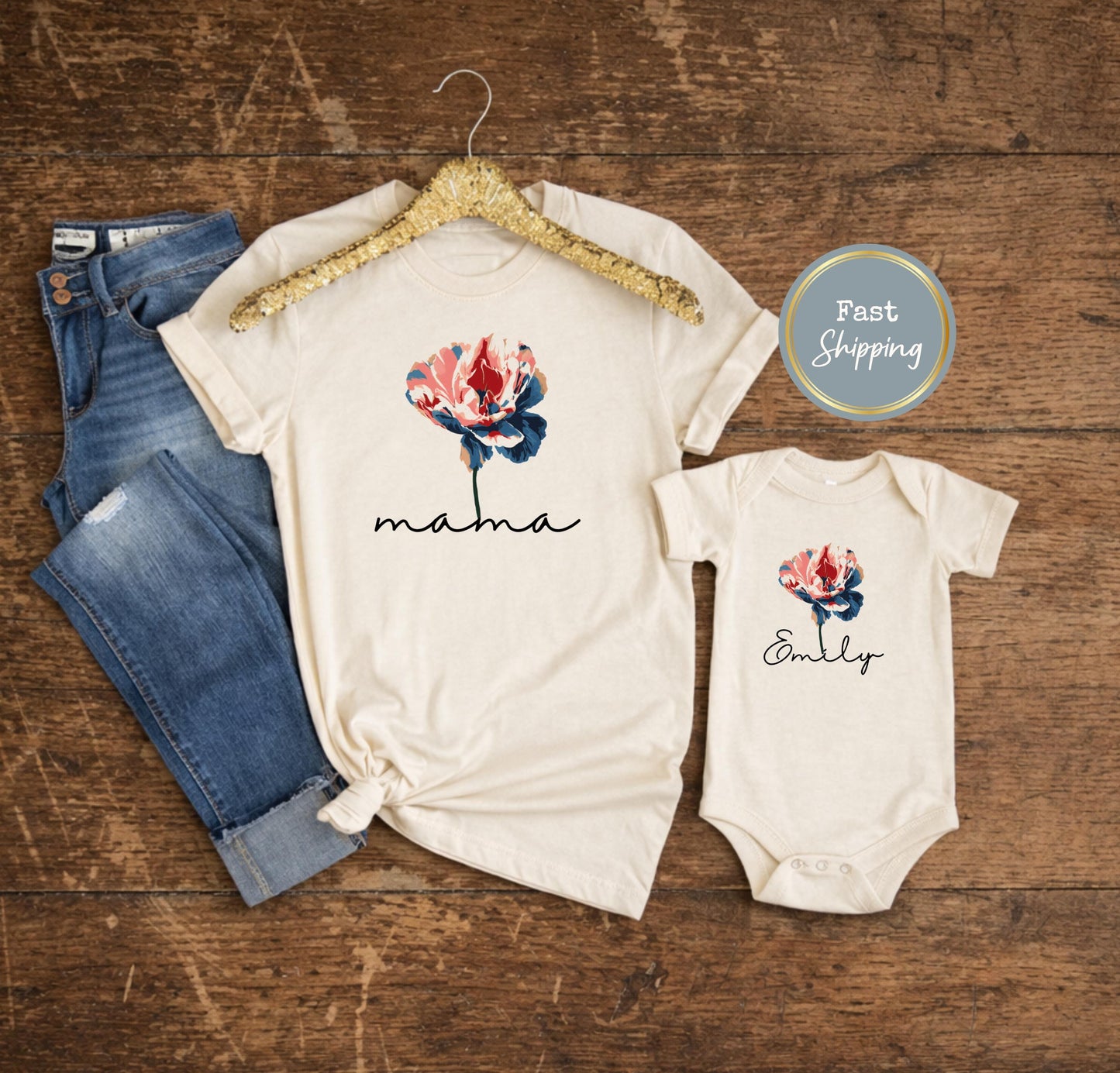 Dandelion Mommy And Me Shirts, Mama Mini Outfits, Floral Mother Daughter Matching Outfit, Mother's Day Gift